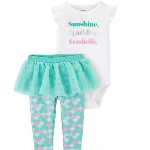 Baby Girls Mermaid Bodysuit & Tutu Pants